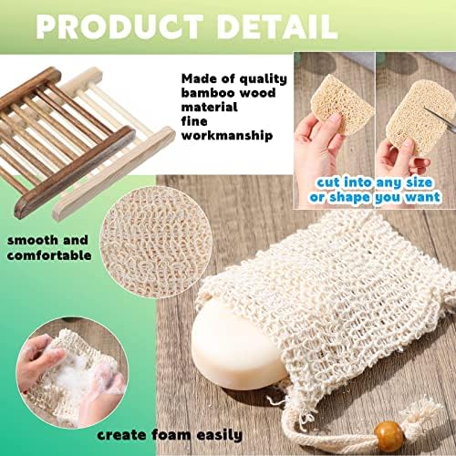 Irenare 120 Pcs Soap Saver Set, Wooden Dish Bar Soap Mesh Bag Pads Bulk - Image 6