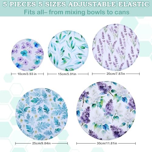5Pcs Reusable Beeswax Elastic Bowl Covers for Bread Proofing and Food Cover - Image 2