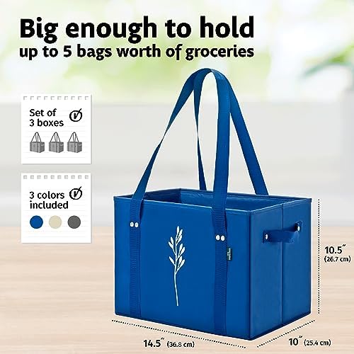 Green Bulldog Reusable Grocery Bags, Tote Bag For Shopping, Multi, 3 Pack - Image 2