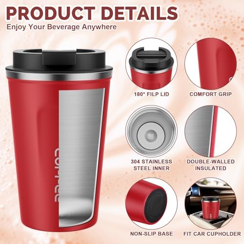 CS COSDDI 12 oz Coffee mug - Stainless Steel Coffee Cup with Leakproof Lid - Image 5