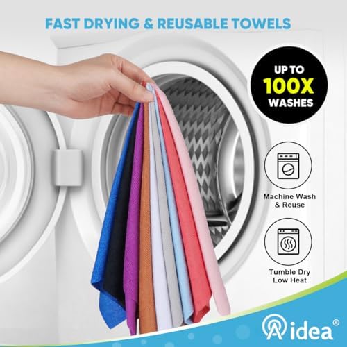 AIDEA Microfiber Cleaning Cloth Roll-50PK, Cleaning Rags 11.5"×11.5", Pink - Image 6