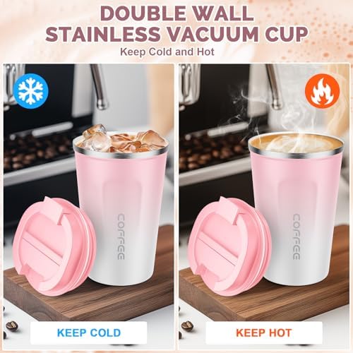 CS COSDDI 12 oz Coffee mug - Stainless Steel Coffee Cup with Leakproof Lid - Image 4