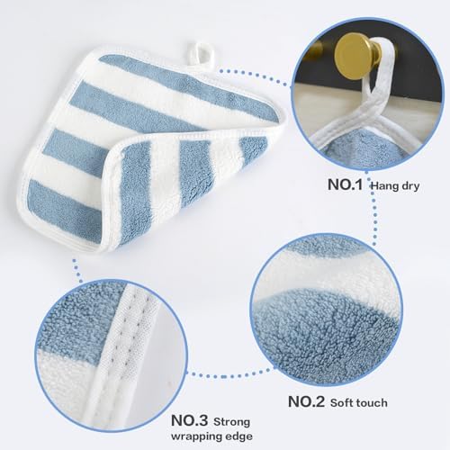 SINLAND Microfiber Facial Cloths Fast Drying Washcloth 8inch x 8inch Absorbent Face Wash Cloth Soft Makeup Remover Cloths - Image 3
