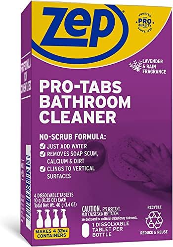 Zep PRO-TABS Bathroom Cleaner Dissolvable Tablets - 4 Tablets Per Box - Just Add Water! Environmentally Friendly, Purple (ZUBCTAB) - Image 6