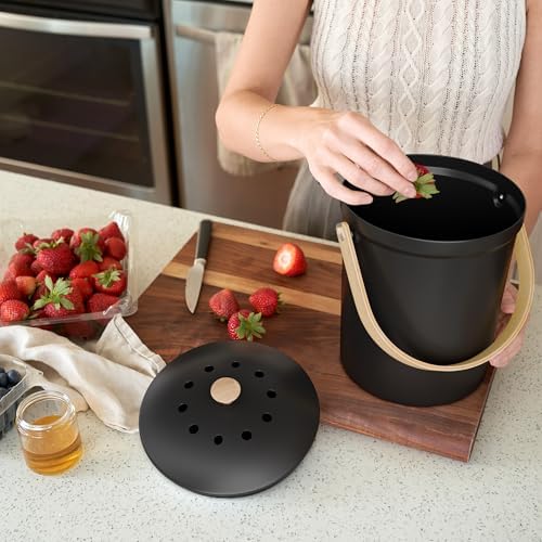 Beautiful Kitchen Compost Bin with Smell Proof Lid for Your Countertop - Image 4