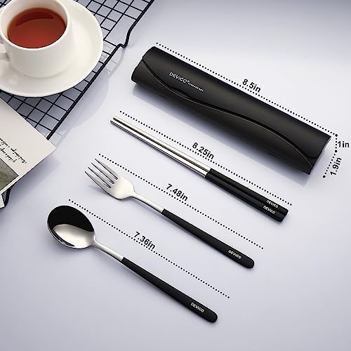 DEVICO Camping Utensils, Full-Size Reusable Silverware for Lunch Adult - Image 2