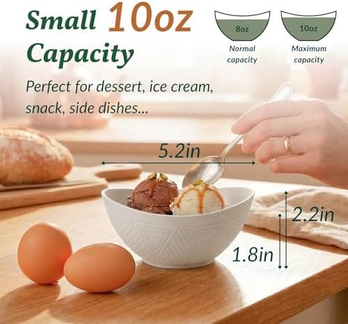 Homienly Wheat Straw Small Bowls Dessert Bowls Set of 6 Unbreakable Ice Cream Bowls for Kitchen, Camping, RV, Dorm, Microwave & Dishwasher Safe Mini Bowls for Yogurt, Snack 10 OZ (Beige) - Image 2