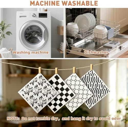Swedish Dishcloths, Absorbent Dish Cloths for Kitchen, 4 Pack - Image 5
