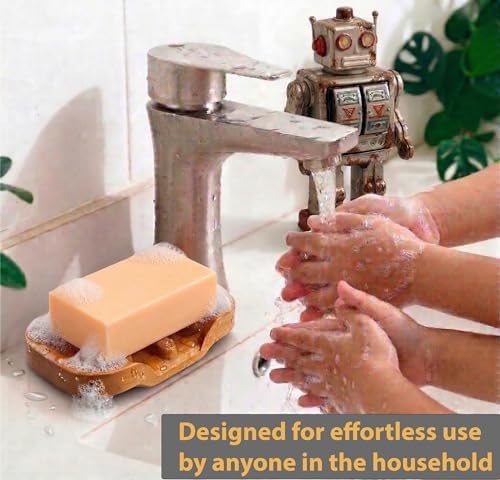 Bar Soap Holder for Shower by NAZAKOOL, Solid Teak Wood Soap Dish with Raised Edges (No-Slip), Draining Soap Saver for Bathroom, Kitchen Sink - Image 5