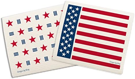 Skoy Cloth - 2-Pack Eco-Friendly & Reusable Swedish Dishcloth, for Kitchen & Household Use, Plastic-Free Packaging, Dishwasher Safe, Designer Series – Pride/Freedom, White Skoy Cloth by Skoy