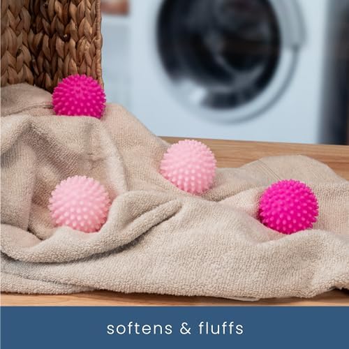 S&T INC. Reusable Plastic Dryer Balls, 4 Pack, 2.5" Diameter, Pink - Image 4