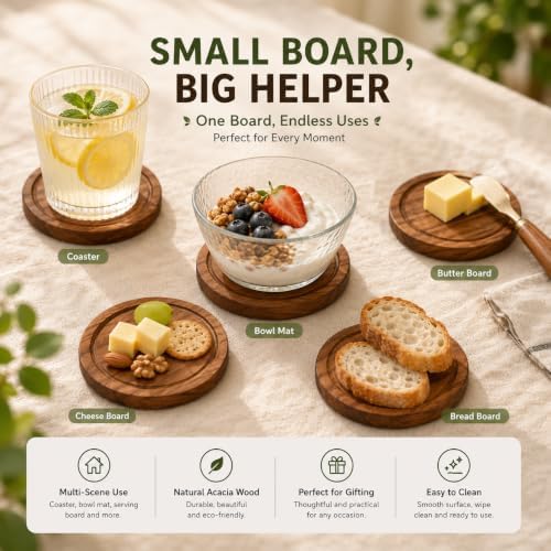 Wedding Favor Charcuterie Board Set with Knife & Fork, 6-Inch Small Personal Serving Tray, Bridal Shower & Baby Shower Game Prize Gift, Storage-Ready PP Case，Acacia - Image 6