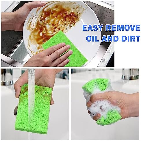 YoleShy 48 Pack Sponges Kitchen Natural Compressed Cellulose Sponges Durable Dish Sponge for Cleaning & DIY Reusable - Image 3