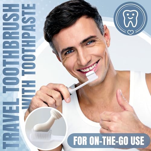 Patelai 4 Pcs Travel Toothbrush Mini Foldable with Case,Black Color - Image 4