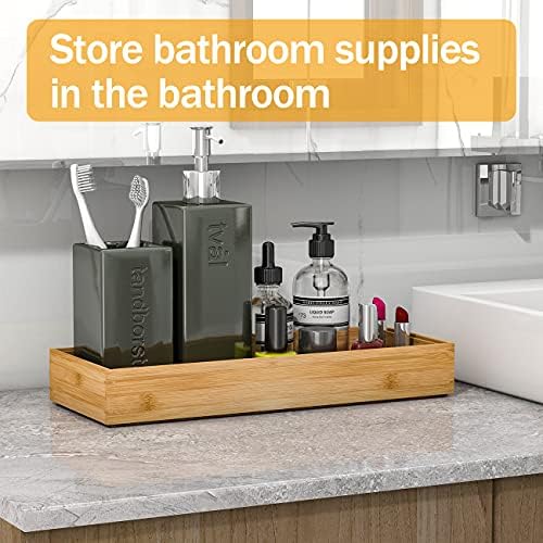 Utensil Organizer Silverware Drawer Organizer-Stackable Bamboo Flatware Caddy Cutlery Holder, Wooden Storage Boxes Tray for Bedroom,Office, Bathroom, Vanity & Garage Tool Organization(15"6"2.5") - Image 3