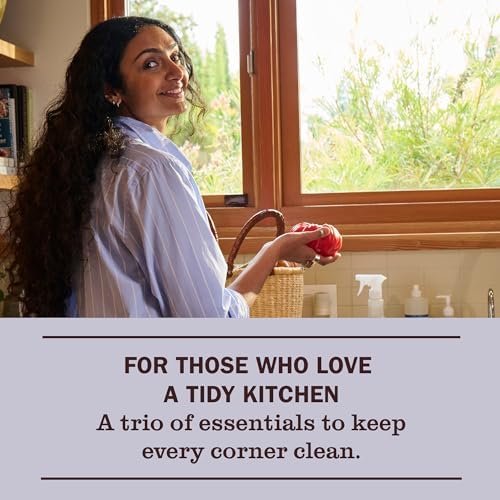 MRS. MEYER'S CLEAN DAY Kitchen Basics Set, Basil Scent Cleaning Supplies includes Hand Soap (12.5 Fl Oz), Dish Soap (16 Fl Oz) and Multi-Surface Cleaner (16 Fl Oz) - Image 4