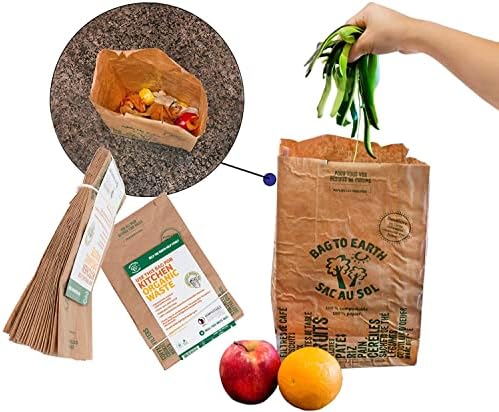 Bag to Earth - Kitchen Food Waste Bag - Compostable Bag - Leak Resistant -%100 Paper Cellulose Liner - Small - 30 Bags - Image 7