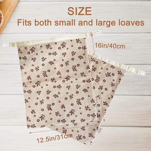 2 Pack Beeswax Bread Bags for Sourdough,Reusable Cotton Beeswax Bag for Homemade Bread,Freezer-Friendly & Freshness Preservation Storage to Keep Fresh - Image 3