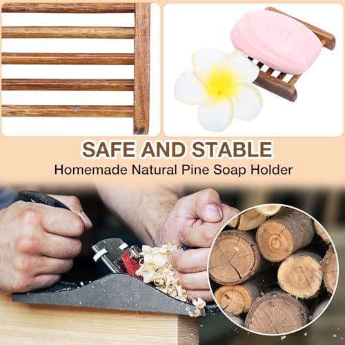 Amyhill 25 Pcs Bamboo Soap Dish Bulk Soap Holder Draining,Charcoal Color - Image 3