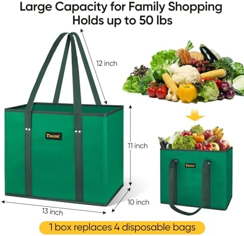 BALEINE 3PK Reusable Grocery Bags, Heavy Duty Shopping Tote Bag - Image 2