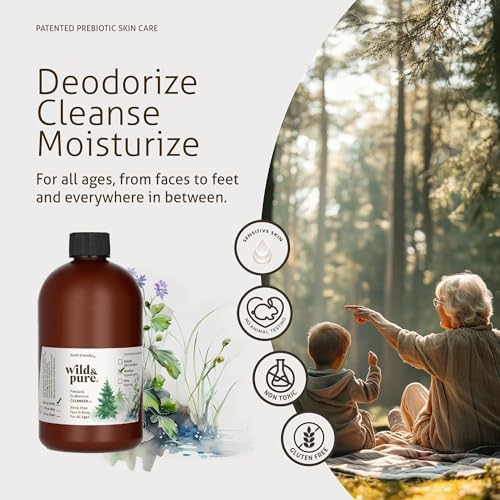 Wild & Pure Sensitive Skin Body Wash Refill (18oz) for Foamers/Spray | Cleanser, Deodorizer, Moisturizer for Face, Hands, Body | pH-Balanced, Microbiome-Friendly | EcoBalance Refillable Skincare - Image 2