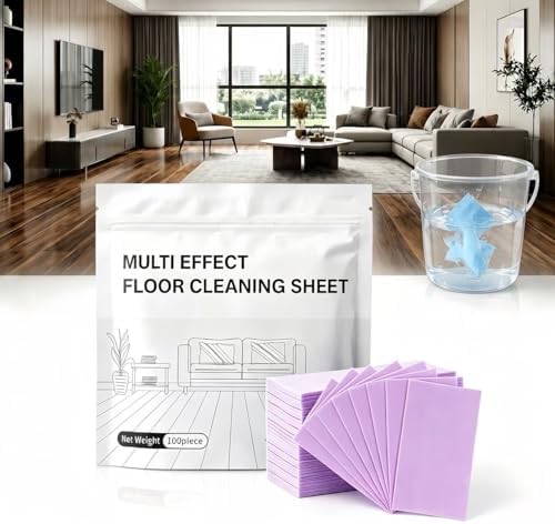 Multi-Surface Floor Cleaner Tablet, 100 Count Water Soluble Sheets, Deep Cleaning Solution for Mopping Hardwood, Tile and Laminate Floors, Household Cleaning (Purple Lavender Fragrance, 100PCS) by Unknown