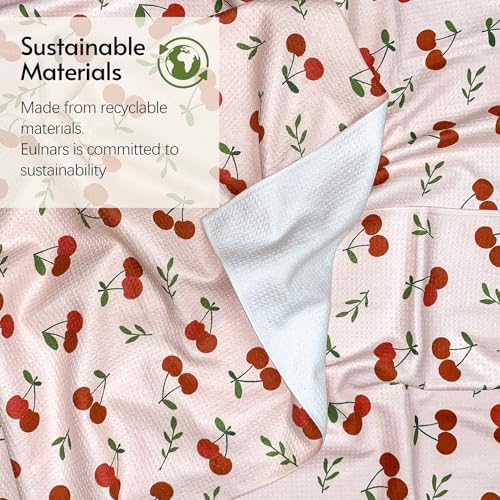 Eulnars Kitchen Towels, Premium Dish Towels for Kitchen Drying, 18" x 30" Microfiber Kitchen Towel Set, Quick Dry Tea Towels, Watercolor Lemon Series, 2-Pack - Image 6