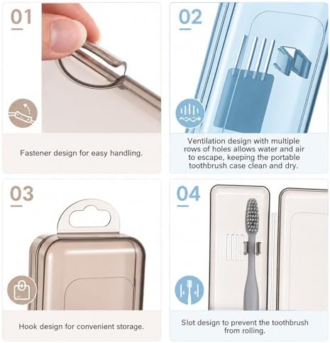 SynHHergyx 2 Pack Travel Toothbrush Holder Tooth Brush Case - Image 2