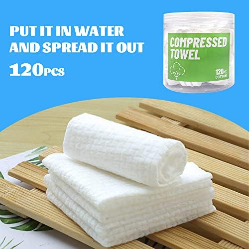 120 Pcs Mini Compressed Towels, Disposable Face Compressed Towel, Compressed Cotton Hand Wipe, Camping Towel, Portable Compressed Coin Tissue for Travel/Home/Outdoor Activities - Image 2