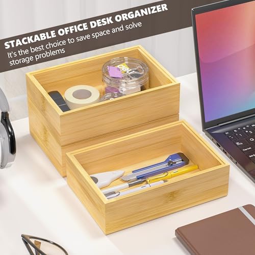 Bamboo Kitchen Drawer Organizer, Deep 2-Pack, 9" x 6" x 2.5" - Image 3