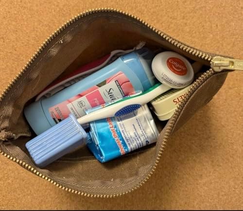 Earth & Fiber Co. Waxed Canvas Toiletry Bag, Compact Slim Design for Traveling, Brown - Image 4
