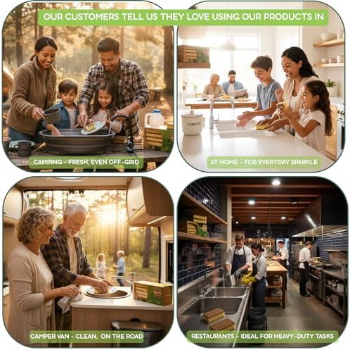 Natural Sponges for Dishes Washing Kitchen Cleaning Plant Based 15Pack Eco Sponges Cellulose Sisal Scrubber Non Scratch Scrub Pads for Dishes pots Bathroom.Less Odor Dish Scrubber House Necessities - Image 6