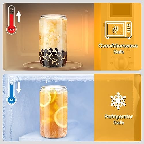 Glass Cups with Lids and Straws - 16 oz Glass Drinking Cups Set for Coffee - Image 3