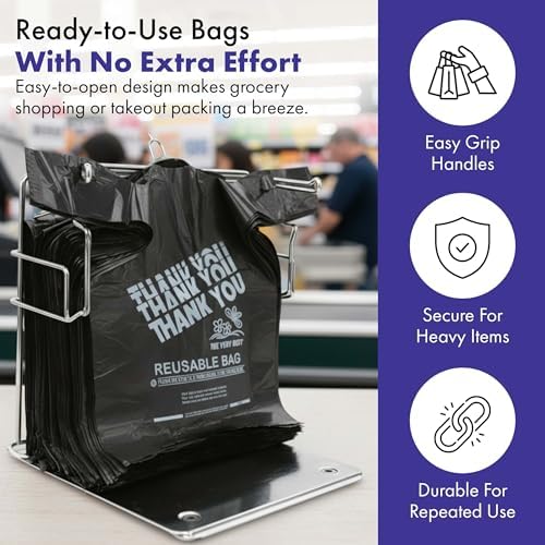 Thank You Plastic Grocery Bags 12"x7"x22" Heavy Duty 2.25 Mil - Image 5