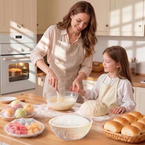 Homelove 200pcs Bowl Covers Bread Proofing - Large Plastic Wrap for Food Sourdough Bread Baking Rising Elastic Reusable Plate Covers Outdoor Food Fresh Keeping Bags Shower Cap Hair Deep Conditioning - Image 2