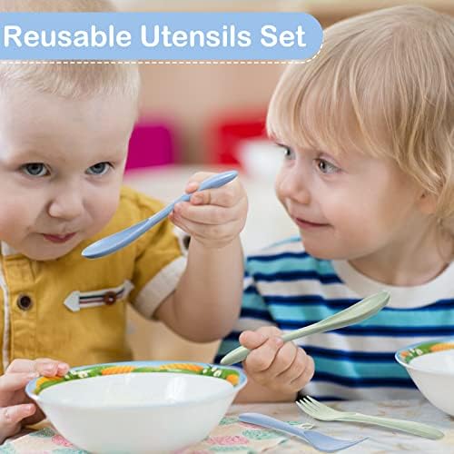 Yahenda 28 Sets Reusable Travel Utensils Set with Case Bulk, Pastel Color - Image 4