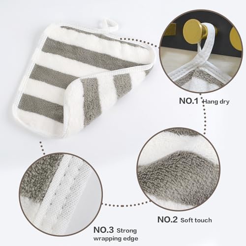 SINLAND Microfiber Facial Cloths Fast Drying Washcloth 8inch x 8inch Absorbent Face Wash Cloth Soft Makeup Remover Cloths - Image 3