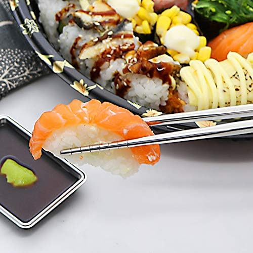 Travel Utensils Set with Case Reusable Portable Cutlery Set Stainless Steel 8pcs Including Dinner Knife Fork Spoon Chopsticks Straws(Silver) - Image 5