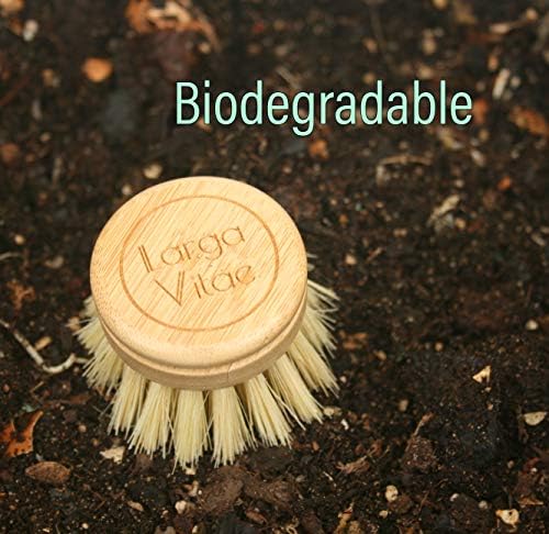 6 pcs Wooden Dish Brush Replacement Heads Made of Renewable Bamboo Wood and Natural Bristle Fiber, Durable, Long Lasting (Tampico Fiber) - Image 7