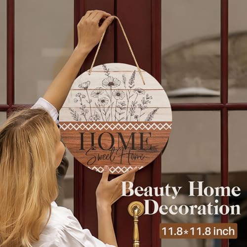 House Warming Gifts New Home,New Home Gift Ideas,Rustic Farmhouse Housewarming Gifts Set with Wooden Door Wreaths,Throw Blanket,Measuring Spoons & Coasters,Closing Gift for House Buyers - Image 2