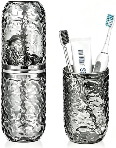 Travel Toothbrush Case, 2-in-1 Toothbrush Holder with Rinse Cups by Quoarelic
