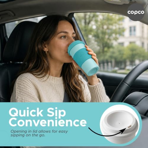 Copco Acadia Travel Mug, 16 Oz - Aqua & Mint/Aqua & Grey, Set of 4 - Image 6