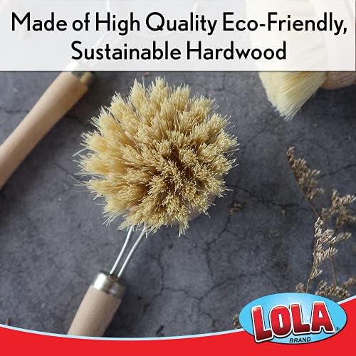 LOLA Replacement Large Head for The Original Tampico Vegetable & Dish Brush, Birchwood & Poly Bristles, Reusable & Washable, 1 Count - Image 5