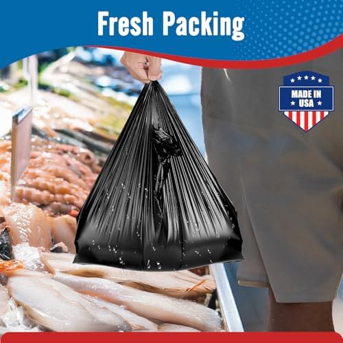 Fuxury 4000 (4K) Count Plain Black Plastic T-shirt Bags11.5" x 6.5" x 21", Grocery, Trash, Garbage,Take Out, To Go, Restaurants, Retail Shopping Bags in Bulk for Small Business - Image 5
