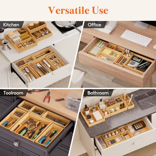 Lifewit Drawer Organizers 10 Pack(22 Grid) with 12 Inserts - Image 6