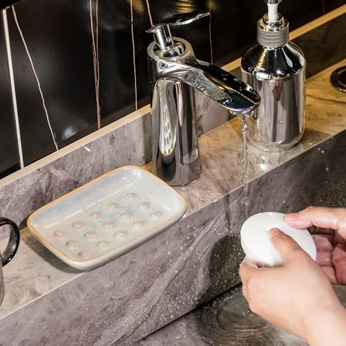 Miamolo Bar Soap Holder for Shower, Soap Dish Raised Design Save Soap Loss - Image 6