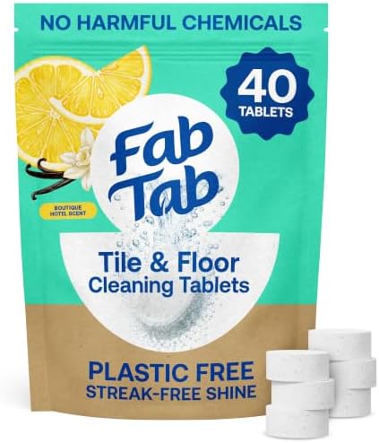 Fab Tab Floor Cleaner Tablets - Streak-Free Mop Solution for Tile, 40 Count by FabTab
