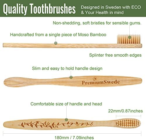 Bamboo Toothbrushes - Biodegradable Eco Friendly Soft Toothbrushes for Adults, Kids - Natural Wooden Toothbrushes with Soft Bristles - 10 Pcs Family Toothbrush Pack - Image 2