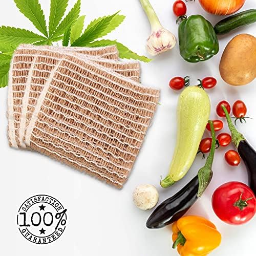 rE: REKURATOR Hemp Scrubber – 100% Hemp Fiber, Loosely Woven Two-Layer Mesh, Non-Scratch, Plastic-Free, Unbleached, Multi-Purpose for Dishes, Produce & Bathing (3-Pack) - Image 6