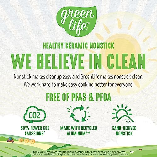 GreenLife Soft Grip 23 Piece Kitchen Cookware Pots and Frying Saucepans Set, Healthy Ceramic Nonstick PFAS and PFOA-Free, Dishwasher and Oven Safe, Even Heating, Easy Clean, Warp Control, Blue - Image 5